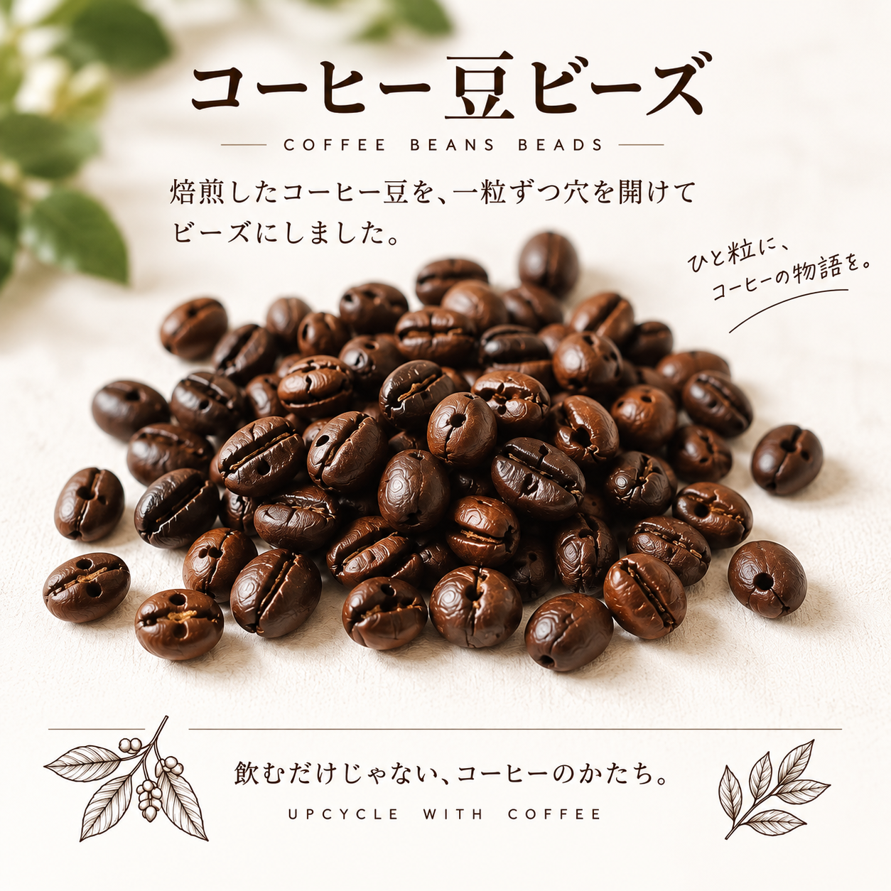 コーヒー豆ビーズ